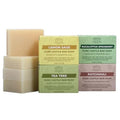 Adams Handmade Soap Variety Pack ? 4 Bar Set: Tea Tree, Eucalyptus Spearmint, Patchouli, Lemon Sage | Vegan, Cold Process, 84% Organic, Essential Oils, USA Made