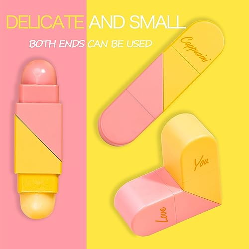 SeleneTenderaes Heart Shaped Dual-use Deformable Lip Balm Stick - Honey,One end is colorless, while the other end is pink can be used as makeup, lipstick Peach. Repair, Keep Lips Moisturized, Gifts