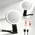 JJhxr 40X/1X Black Makeup Magnifying Mirror with Lights - 6 Inch Double-Sided LED Travel Mirror