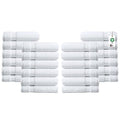 Delara Towels Cotton Washcloths Set 100% Organic Cotton, GOTS Certified Premium Quality Face Cloths, Feather Touch Technology Highly Absorbent and Soft Feel Fingertip Towels, Pack of 24