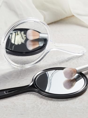 Macaki 8.3-Inch Hand Mirror with 5X Magnification - Transparent White