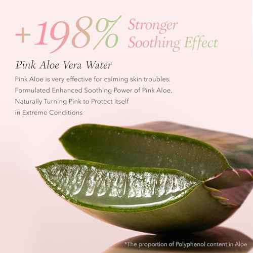 APRILSKIN Pink Aloe Vita Toner | Calms and Soothes Redness, Smoothens, and Controls Excess Sebum | 80% Pink Aloe Vera Water | Hydrating, Non-Sticky | Clean & Vegan Korean Skin Care (8.45 fl.oz)