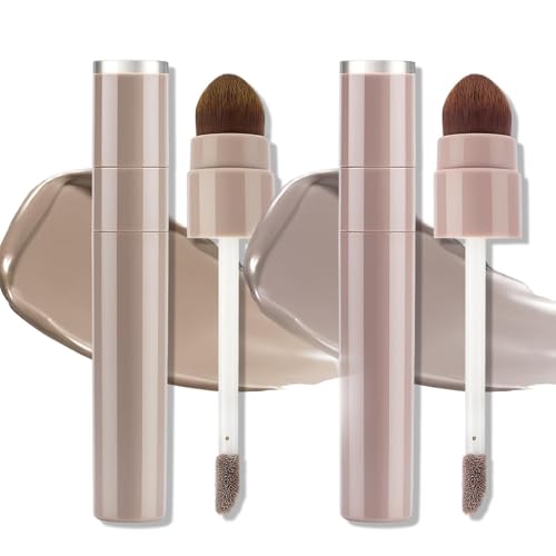 Liquid Contour Stick Set with Brush - Cool Grey & Warm Brown Shades for Face & Nose Sculpting