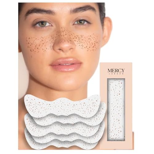 MERCY LONDON Brown Freckle Tattoos ? 5 Pieces Natural & Long-Lasting Faux Freckles, Easy to Apply & Remove, Waterproof, Smudge-Proof Beauty Accessory, Brown Freckle Makeup