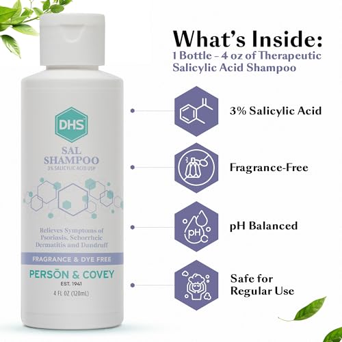 DHS SAL Maximum Strength Medicated Shampoo 4oz for Psoriasis & Dandruff