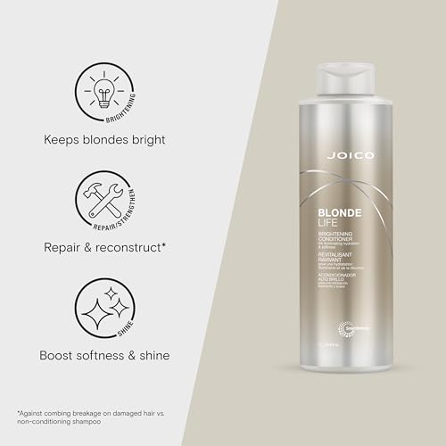 Joico Blonde Life Brightening Conditioner | For Blonde Hair | Illuminate Hydration & Softness | Add Softness & Smoothness | Sulfate Free | With Monoi & Tamanu Oil