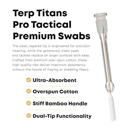 TerpTitans ? Pro Tactical ? Bamboo 6-inch Cotton Swabs, 2-Pack ? XL Barrel Tip For Max Absorption and Fine Point Tips For Tight Spaces