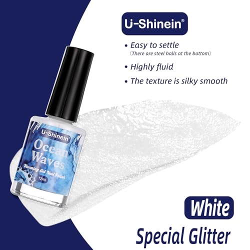 Ocean Wave Gel Nail Polish with Blooming Effect – White Watercolor