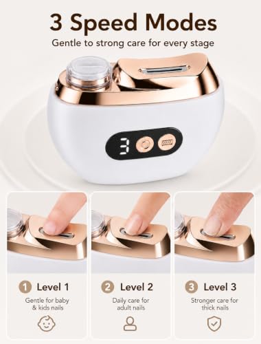 Electric Nail Clipper with LED Light & Storage for Seniors