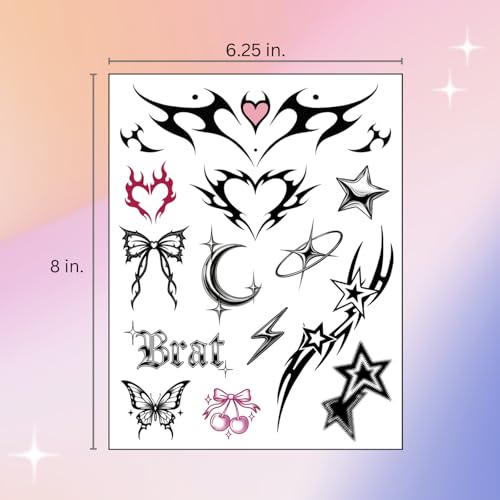 Y2K Temporary Tattoos | Waterproof Fake Tats for Parties