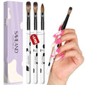Saviland 3pcs Acrylic Nail Brush Set - Kolinsky Hair, Sizes 8/10/14