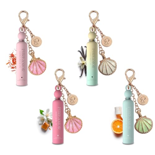 PUREAMOR Pheromone Perfume 4-Pack Keychain Set, 2ml High Concentration