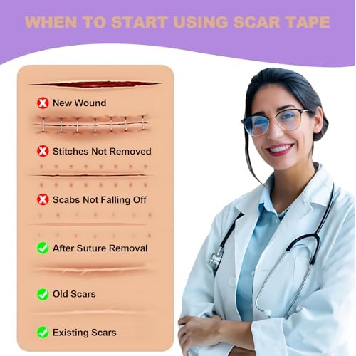 WZPB Silicone Scar Sheets for Scar Removal - Medical Grade Scar Tape for Surgical Scars, C-Section, Keloid, Hypertrophic & Acne Scars | 1.5" x 120" Reusable & Waterproof Scar Strips Roll (2 Pack)