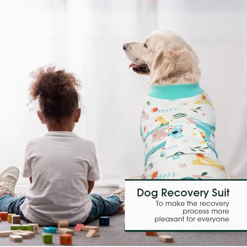 Kuoser Recovery Suit for Dogs Cats After Surgery, Professional Pet Recovery Shirt Dog Abdominal Wounds Bandages, Substitute E-Collar & Cone,Prevent Licking Dog Onesies Pet Surgery Recovery Suit