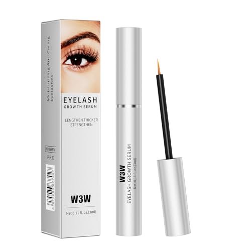W3W Eyelash Growth Serum for Longer, Thicker Lashes ? Lash Enhancer with Natural Peptides & Caffeine, Gentle Lash Conditioner for Women, 3ml