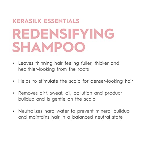 KERASILK Redensifying Shampoo |Leaves Hair Feeling Fuller & Thicker | Plumps Hair at Root for Denser Looking Strands | For Thinning, Weak Hair | 750ml