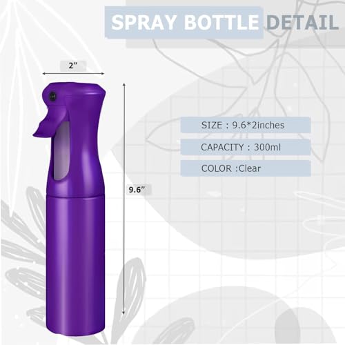 VIGOR PATH Continuous Fine Mist Spray Bottle - 300ml Dark Purple