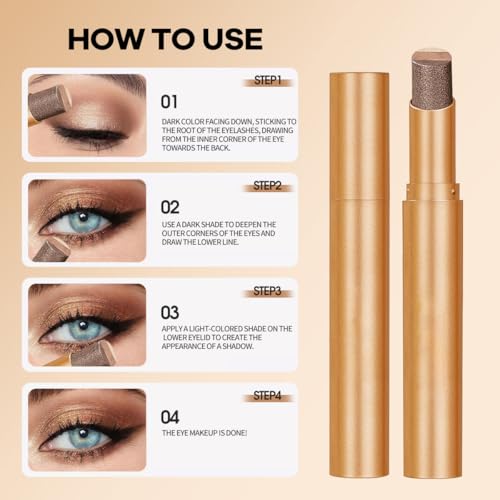 4-Pack 3-in-1 Gradient Eyeshadow Sticks - Waterproof & Creamy