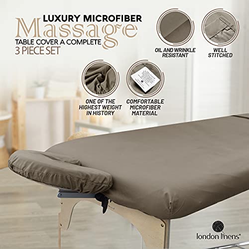 LONDON LINENS Microfiber Massage Table Sheets Set - 3 Piece