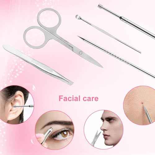 Yougai Manicure Set Professional Nail Clippers Set, 18Pcs Manicure Kit Stainless Steel Nail Kit for Women, Pedicure Set Nail Grooming Kit with Travel Case