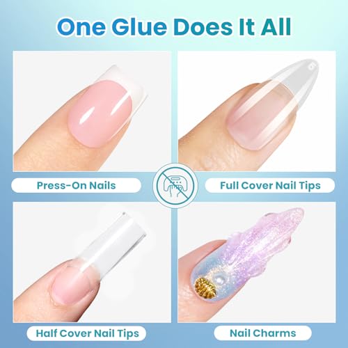 Beetles 10ml Super Strong Nail Glue, 10s Fast-Drying Brush On Glue