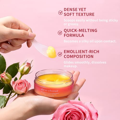 dewyhour Rose Makeup Remover Balm – Waterproof Makeup Melts Clean