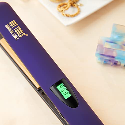 Hot Tools Pro Signature Ceramic Digital Hair Flat Iron | Silky, Smooth Professional-Quality Styles, (1 in)