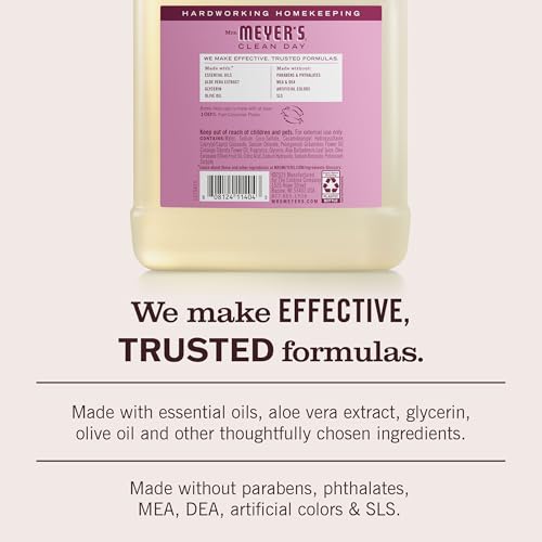 MRS. MEYER'S CLEAN DAY Liquid Hand Soap Refill, Cruelty Free, Hand Wash Made with Essential Oils, Peony Scent, 33 oz