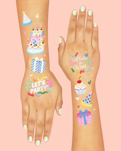 xo, Fetti Iridescent Birthday Tattoos for Kids - 50 Designs