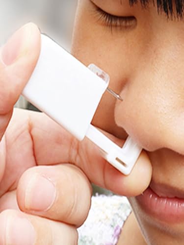 Nose Piercing Kit - Self-Use Nose Piercing Gun with One-Time Use Stud - White