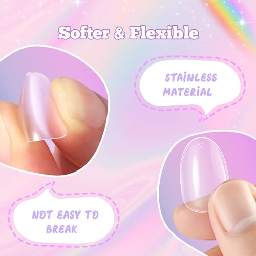 Kids Press On Nails - 260Pc Almond Soft Gel Tips