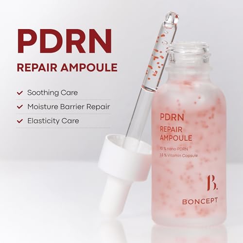 PDRN Repair Ampoule - 10% Salmon-Derived Nano-PDRN, Vitamin & D-Panthenol, Soothing and Regenerating Korean Serum for Sensitive Skin, 1.01 fl. oz. 30ml