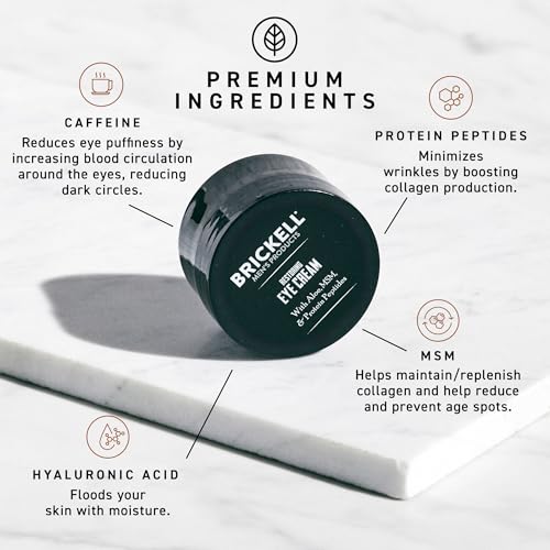 Brickell Men's Restoring Under Eye Cream - Anti-Aging Eye Balm