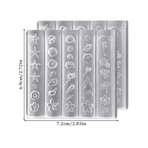 Ocean-Themed Silicone Nail Molds Set - 2pcs Mermaid & Seashell