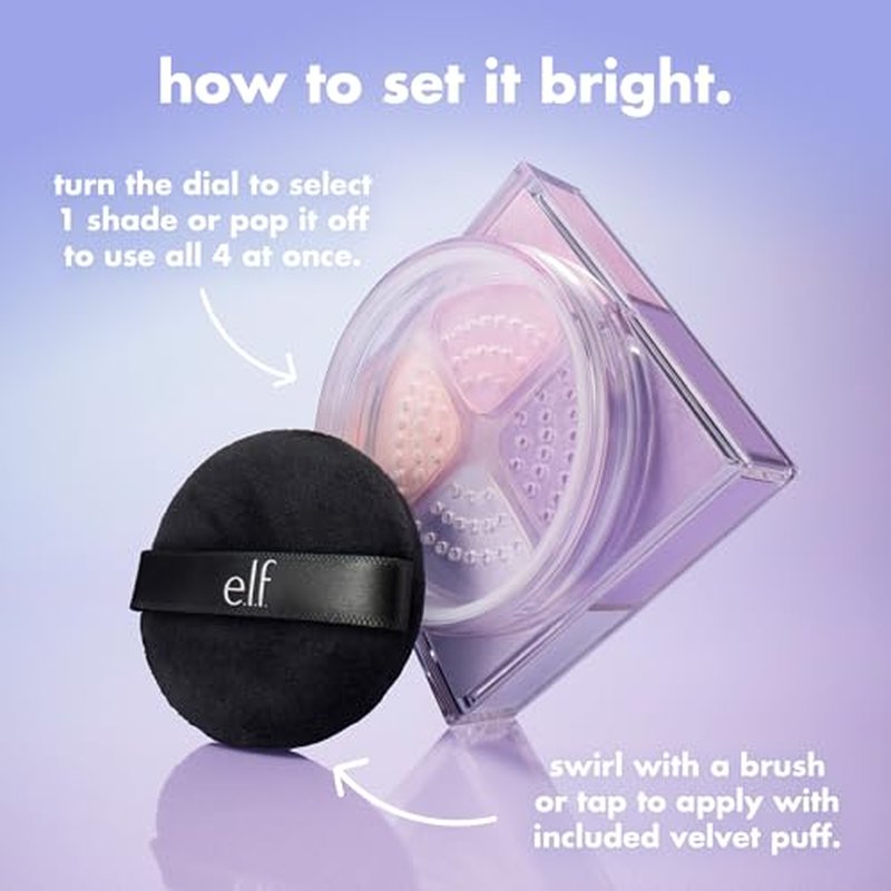 e.l.f. Set It Bright Powder Quad - Vegan Loose Setting Powder