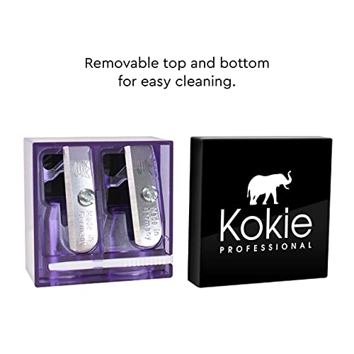Kokie Dual Makeup Pencil Sharpener with German Steel Blades & Cleaner