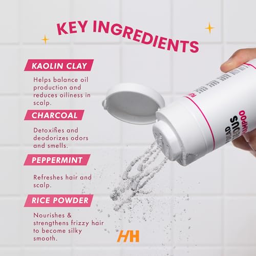 Handmade Heroes Non Aerosol Dry Shampoo Powder 1.8oz 100% Natural & Vegan Volumizing Powder For Dark Hair & Brunette Hair