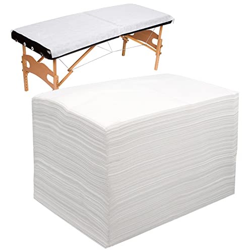 100 Pack Disposable Massage Table Sheets - Soft Non-Woven Spa Covers, 31" x 71"