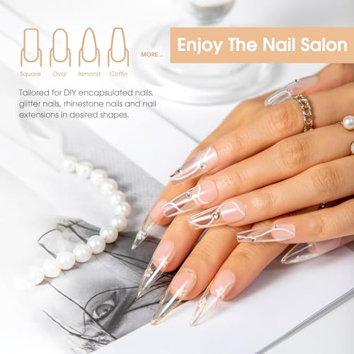 ROSALIND Clear Poly Nail Gel Kit - 2-Pack 2oz Extension Builder Gel Set
