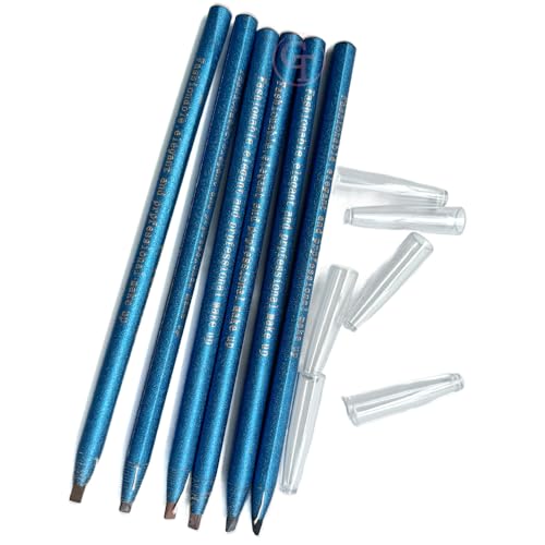 5pcs Tattoo Makeup And Microblading Supplies Waterproof Permanent Makeup Eyebrow Pencils Long Lasting Microblading Eye Brow Pencil for PMU Eye Brow Liner Beauty (Blue Paper-Medium Brown Core)