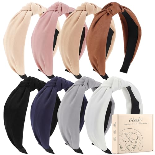 Obeoby 8Pcs Knotted Headbands for Women, No-Teeth Comfort