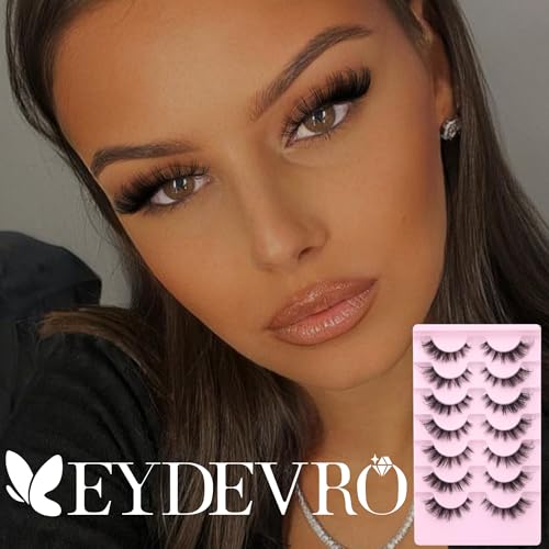 D Curl Fox Eye False Lashes - Clear Band Wispy Manga Lashes 7 Pairs