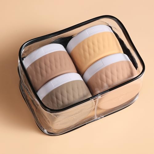 Travel Size 2oz Silicone Travel Containers – BPA-Free, Leakproof TSA Approved Set of 4