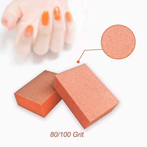 MARYTON Nail Buffer Mini Block 80/100 Grit (130 PCS)