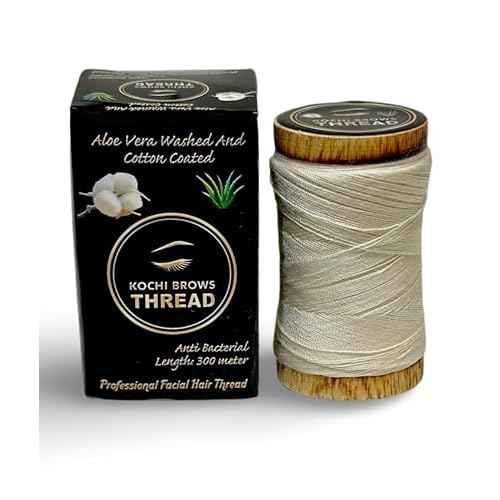 Eyebrow Threading | Organic Cotton Thread for Precise Eyebrow Shaping | Ideal for Salon and Home Use | Thread for Perfect Eyebrow Sculpting (Pack of 1), Natural