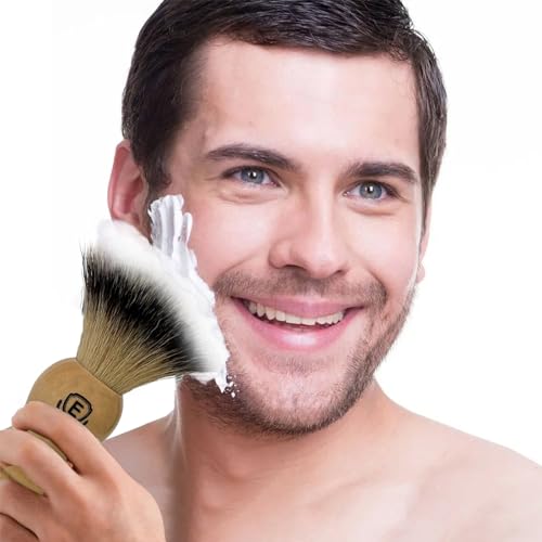 Premium Shaving Brushes For Men by Echolly-Super Strong NO Shed Bristle Wood Handle Shave Brushes-Wood Handle Legacy Shave Brush-Rich and Fast Lather Shaving Cream Brush (Classic Beech)