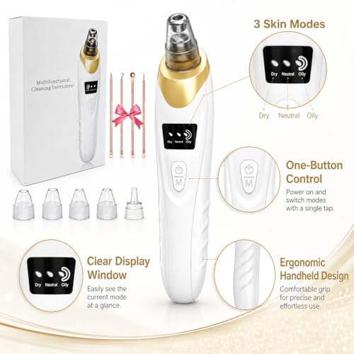Pore Vacuum Blackhead Remover | USB Rechargeable, 69kPa Suction