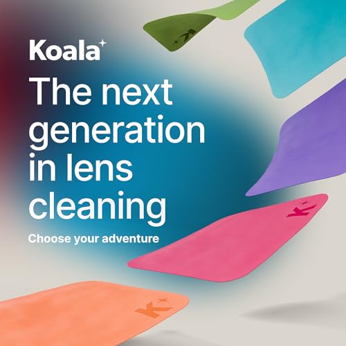 Koala Lens Cleaning Cloth | Japanese Microfiber | Glasses Cleaning Cloths | Eyeglass Lens Cleaner | Eyeglasses, Camera Lens, VR/AR Headset, and Screen Cleaning | Blue & Purple (Pack of 12)