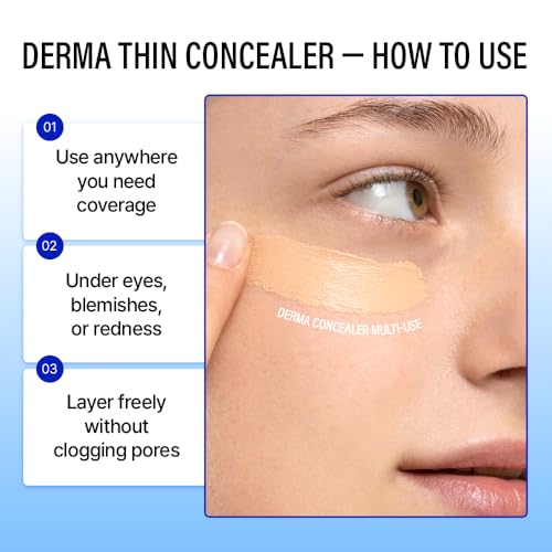 [23YEARSOLD Derma] Thin Concealer #0.5P (Pink Beige) ? Sensitive-Skin Friendly, Lightweight & Long-Lasting with Redness-Soothing SWEETONE Formula for a Natural Finish, Easy-to-Carry 0.17 fl oz