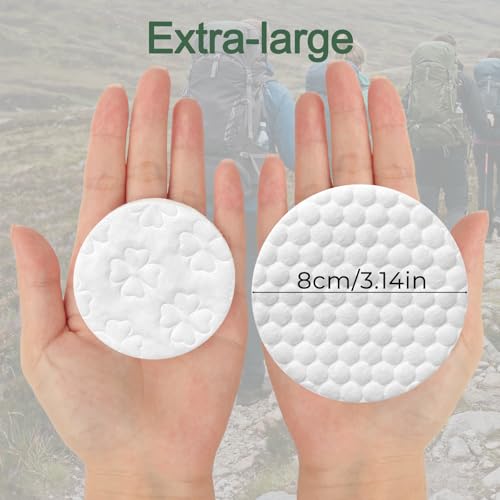 50 Pcs Extra Large 3.15" Cotton Rounds for Face & Makeup Removal – Individually Wrapped